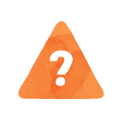 Orange hazard triangle with a question mark inside communicating risk