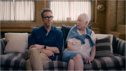Video play button with image featuring Ryan Reynolds with his mother